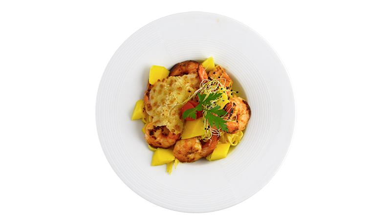 Pâtes aux gambas et à la mangue - Restaurant Kalaya - Yverdon